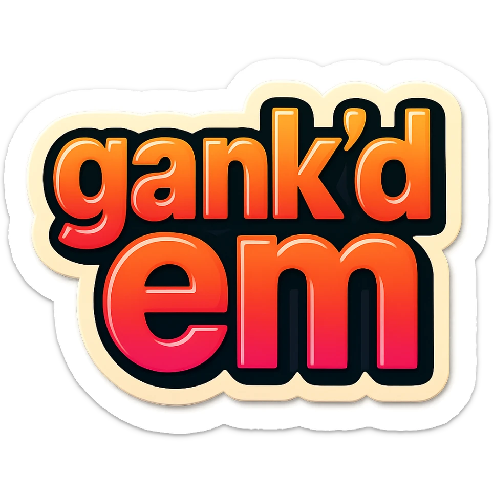 a logo, resembling that of a video tube site, for the text: "gank'd em" sticker