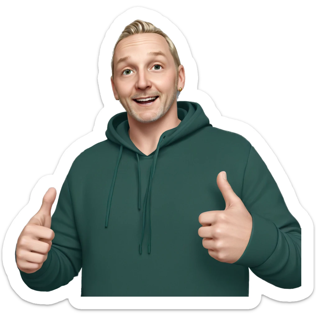 smiling boy with jewelry sticker