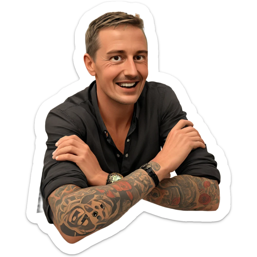 boys with tattoos indoors sticker