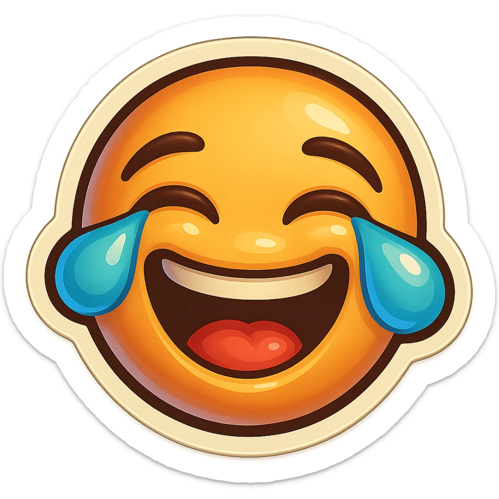 laughing with tears  sticker