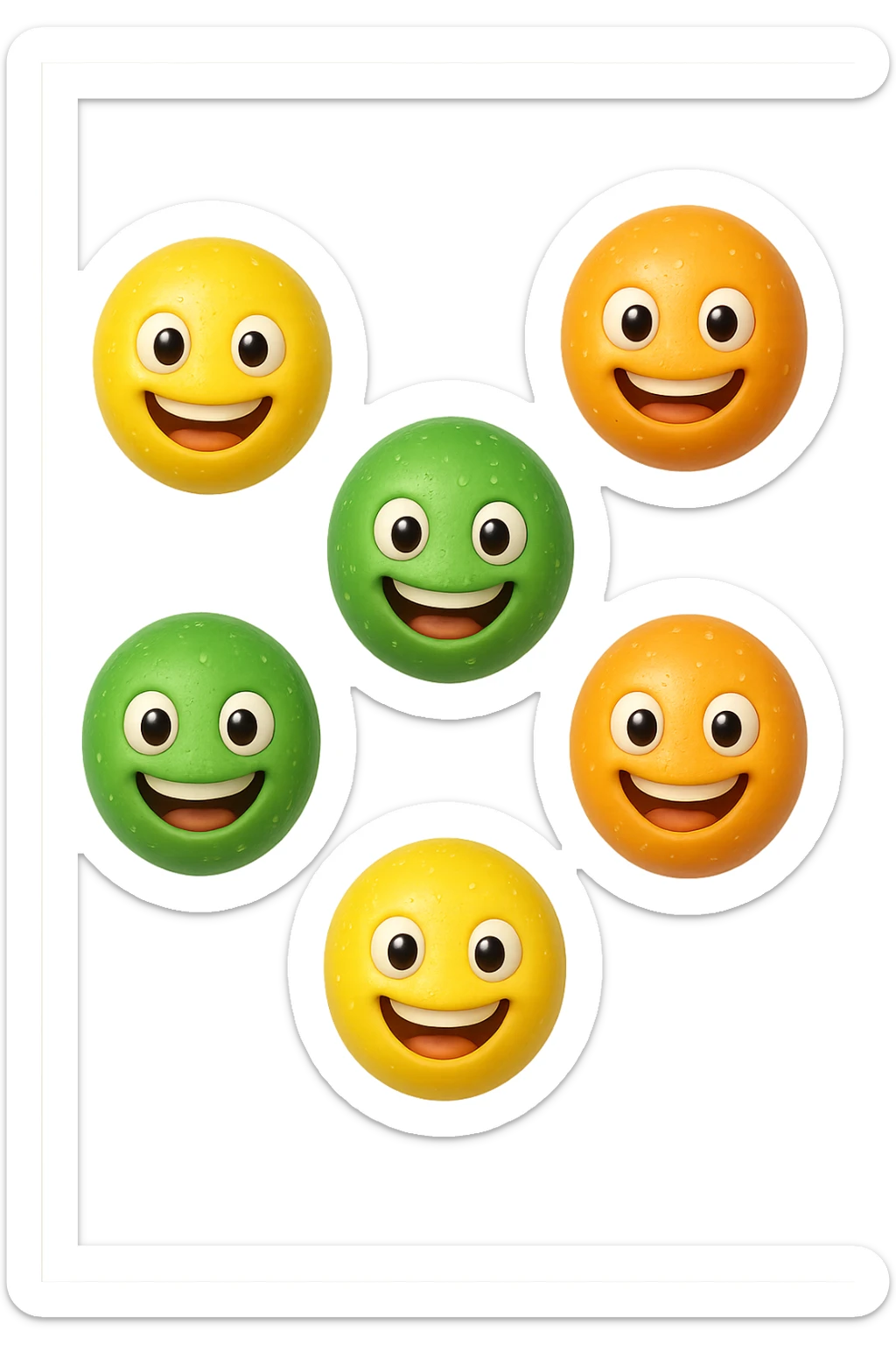 EMOJI STILE IPHONE DI 6 BATTERI INTESTINALI FELICI CHE FLUTTUANO IN ARIA IPERREALISTICO 4K sticker