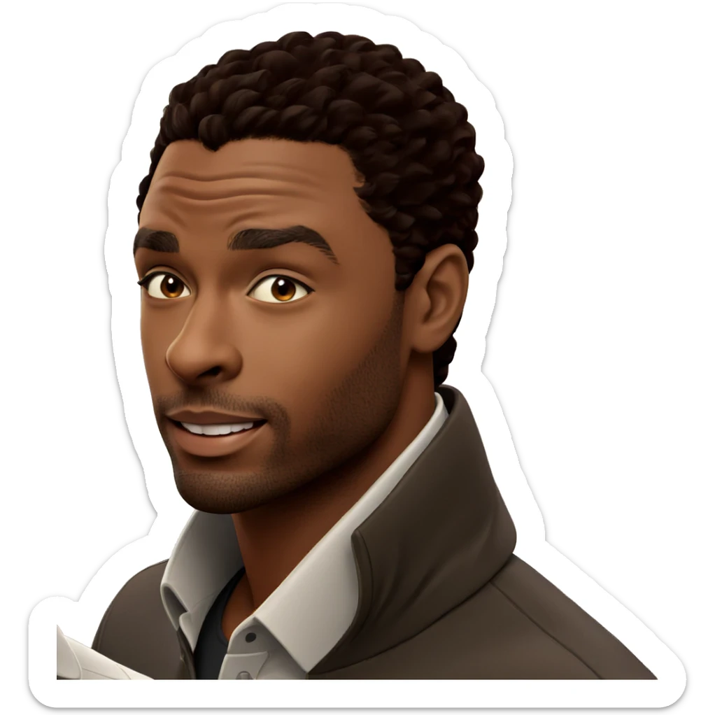 smiling dark-skinned male portrait sticker