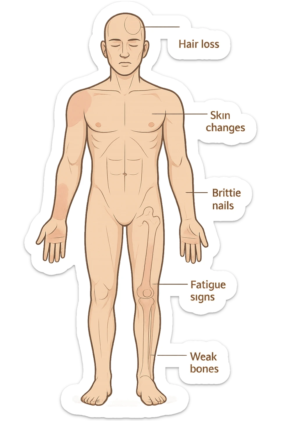 corpo umano in carenza di micronutrienti sticker