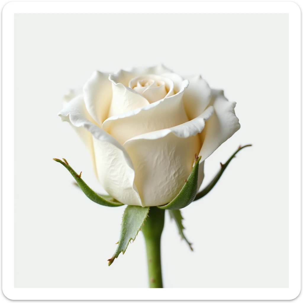 realistic white rose, gently swaying, transparent background, animated gif sticker