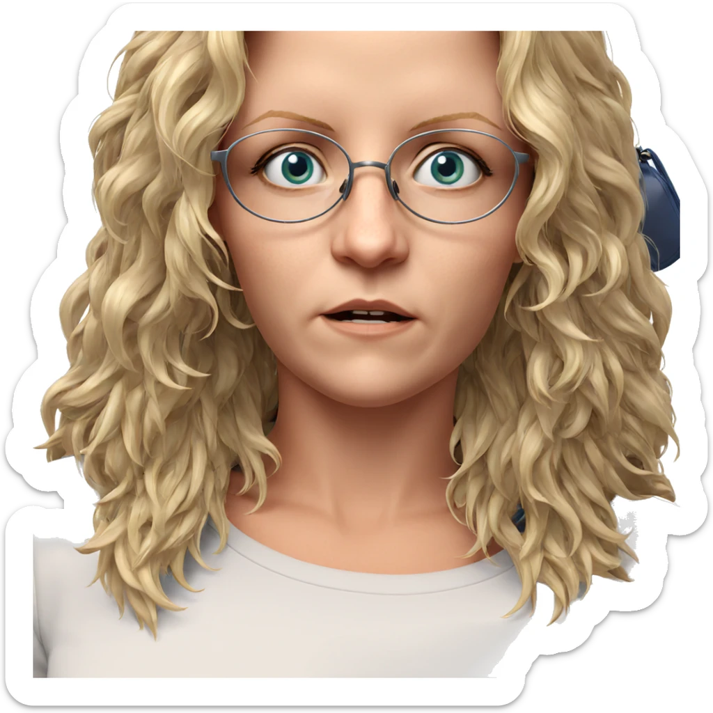 blonde girl with glasses sticker