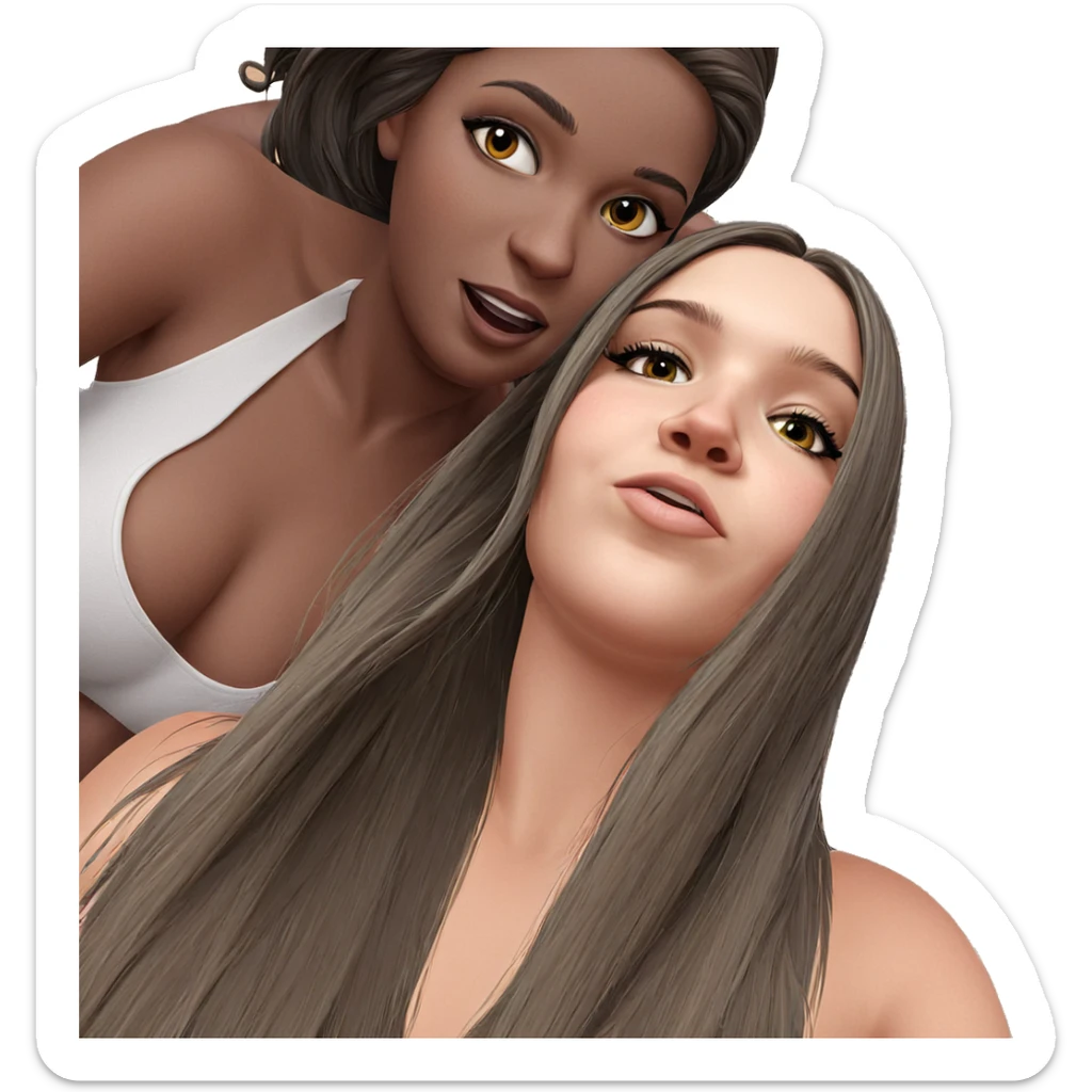 intimate moment with dark beauty sticker