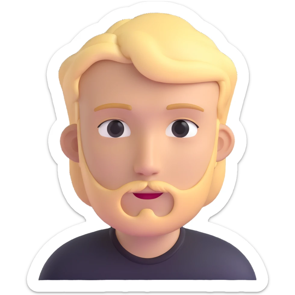 young man with blonde hair and minimal facial hair sticker