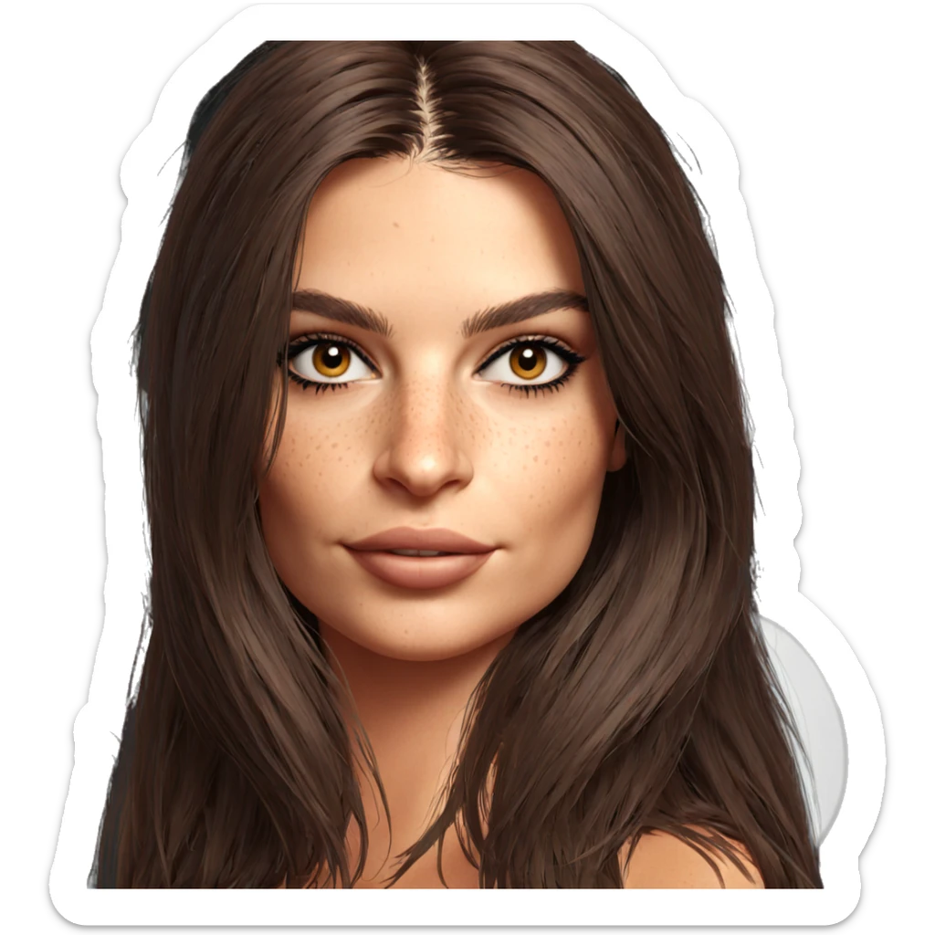 portrait of a girl with freckles sticker