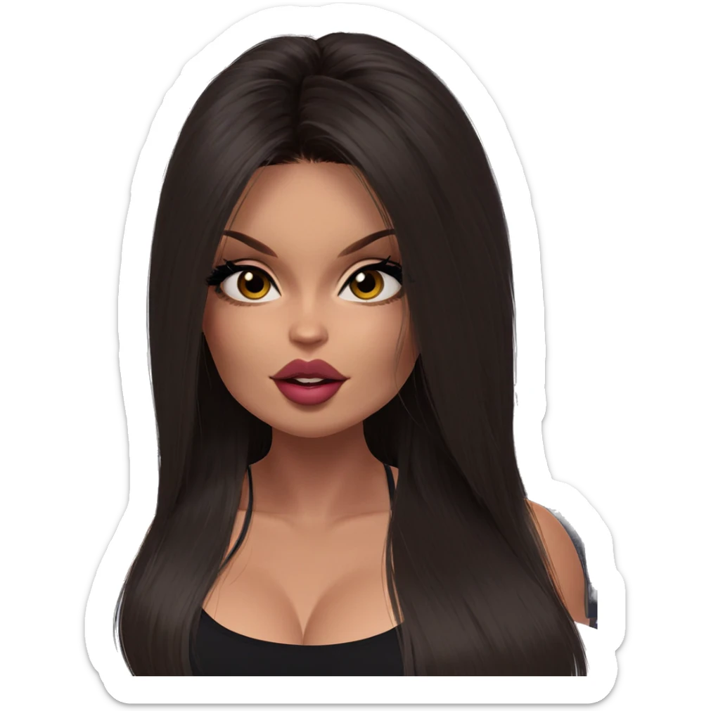 girl with flower and cleavage sticker