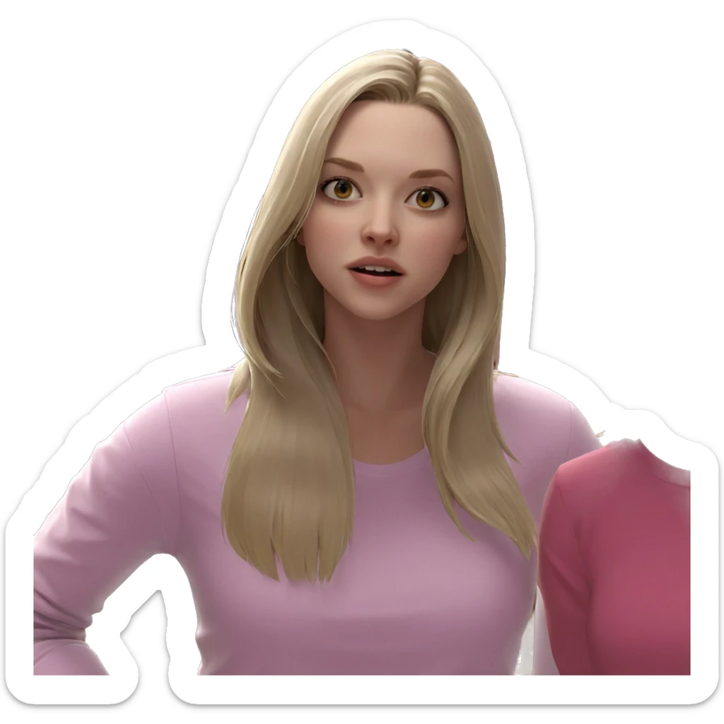 blonde girl in white shirt sticker