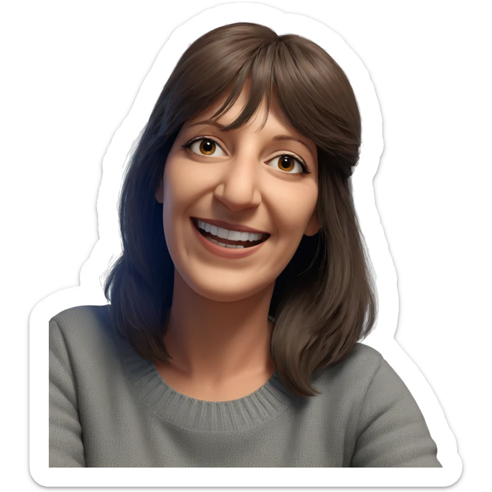 smiling girl in sweater sticker