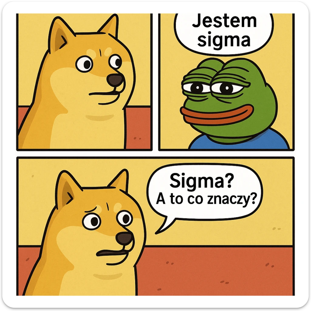 zrób komis, że ktoś jest "sigma" żart. Inspiruj się zanymi twarzami (in polish language) sticker