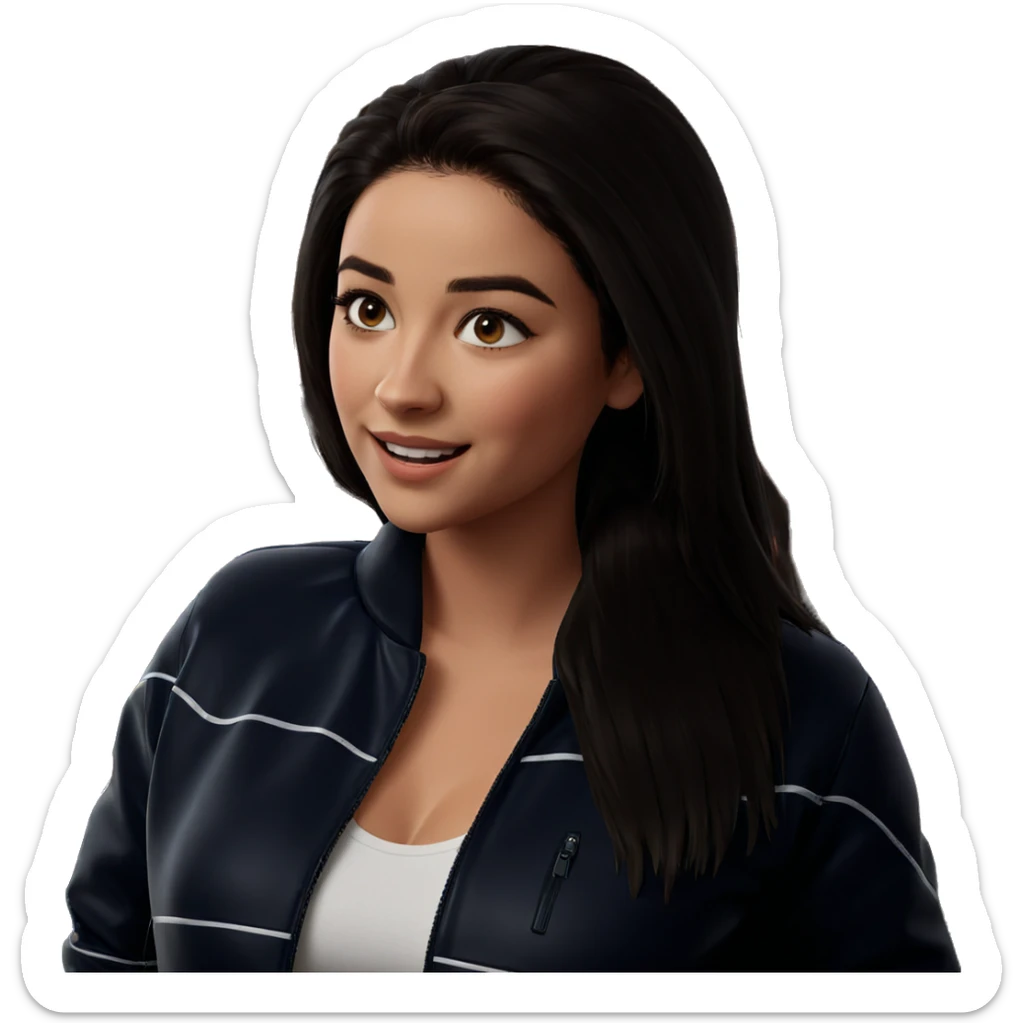 smiling girl in jacket sticker