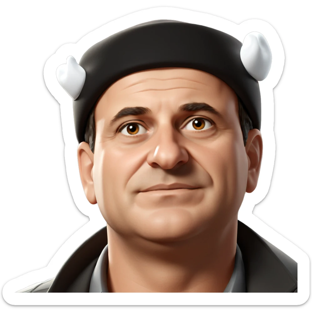 man with hat and mustache sticker