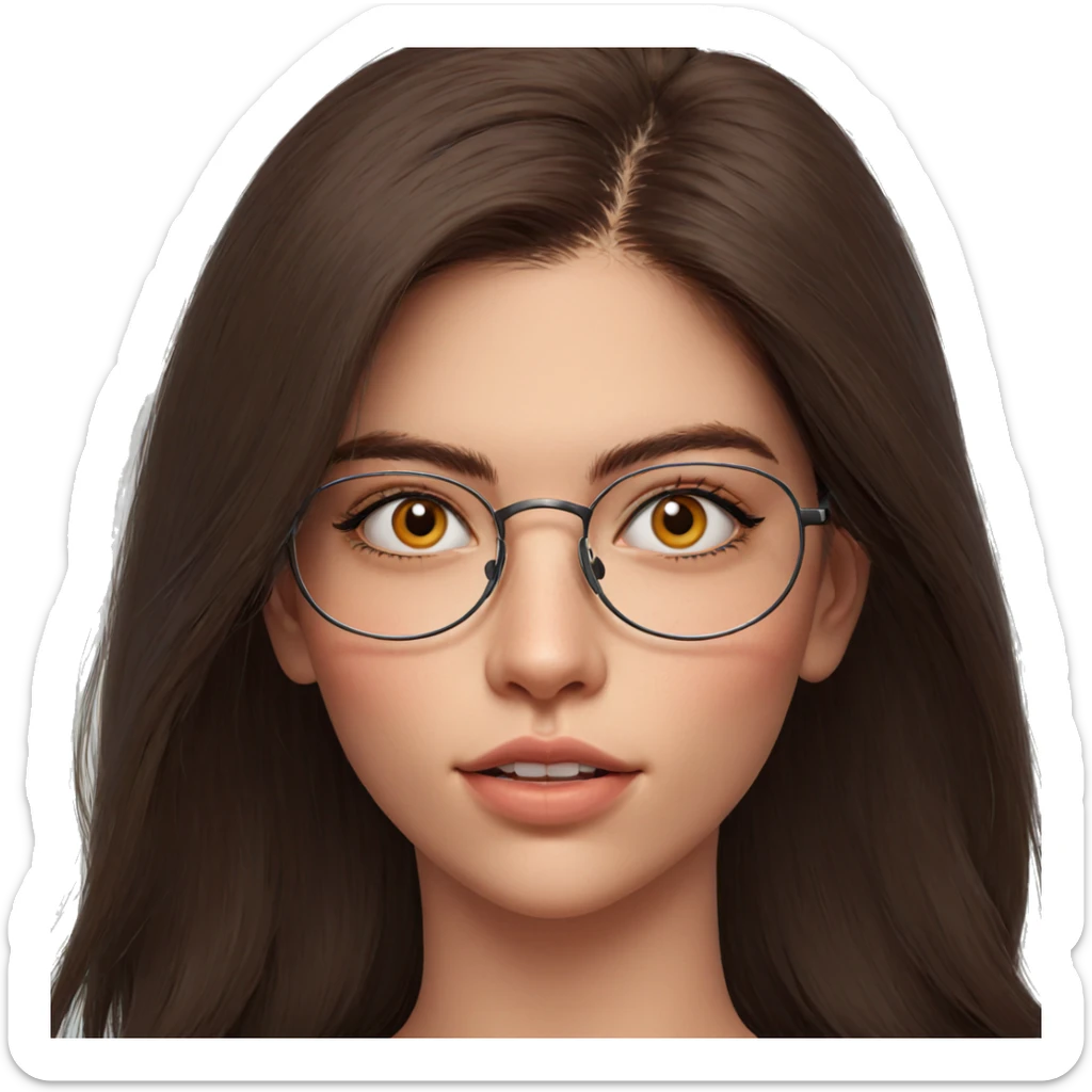 girl with glasses portrait sticker