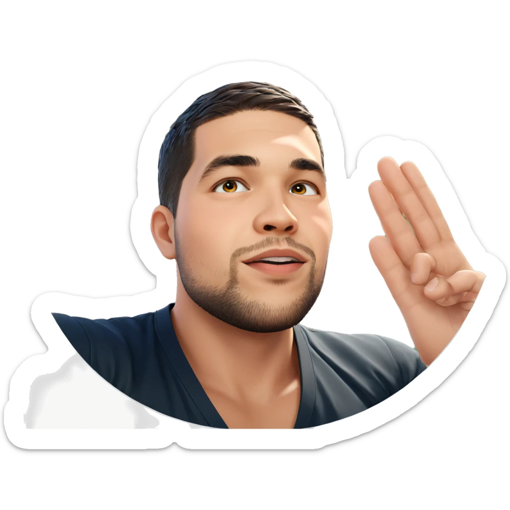 portrait of a bearded boy sticker