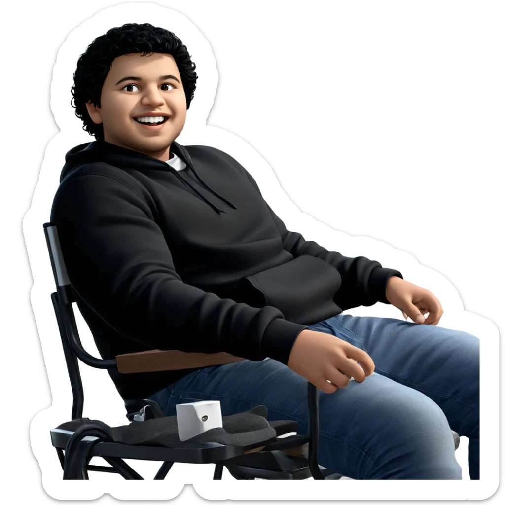 boy with black hair outdoors sticker