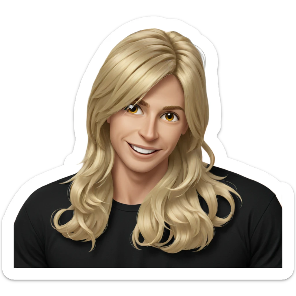 smiling blonde boy portrait sticker