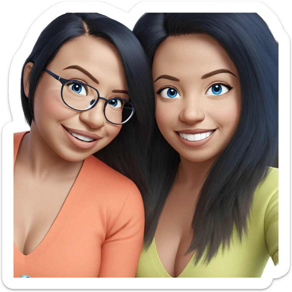 smiling girls with blue eyes sticker