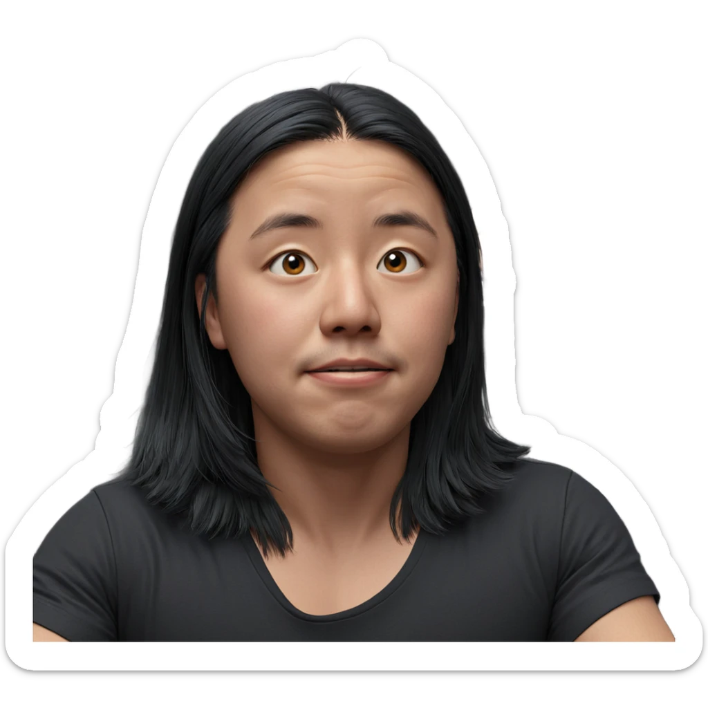 male portrait in black shirt sticker