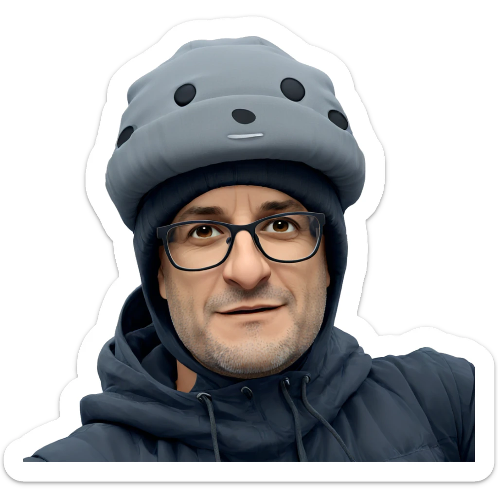 casual outdoor portrait of man sticker