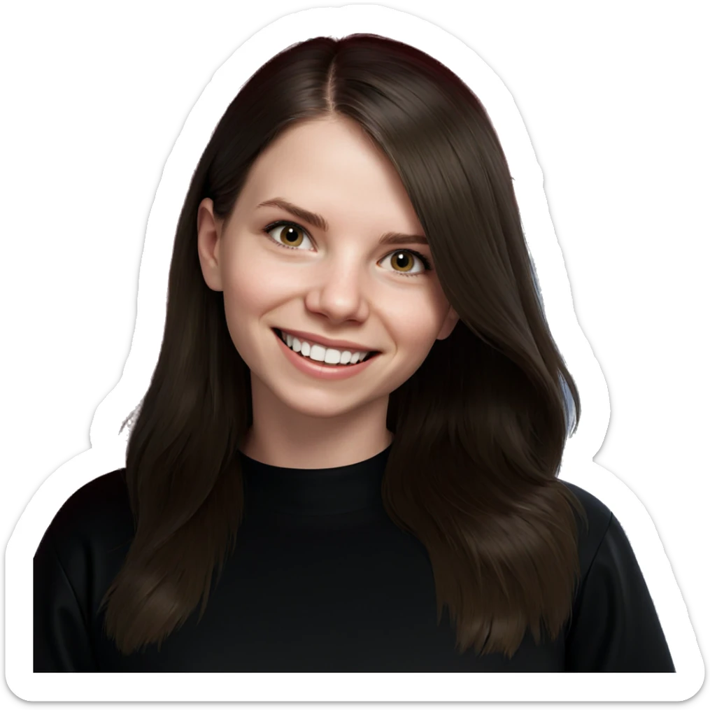 smiling girl with umbrella sticker