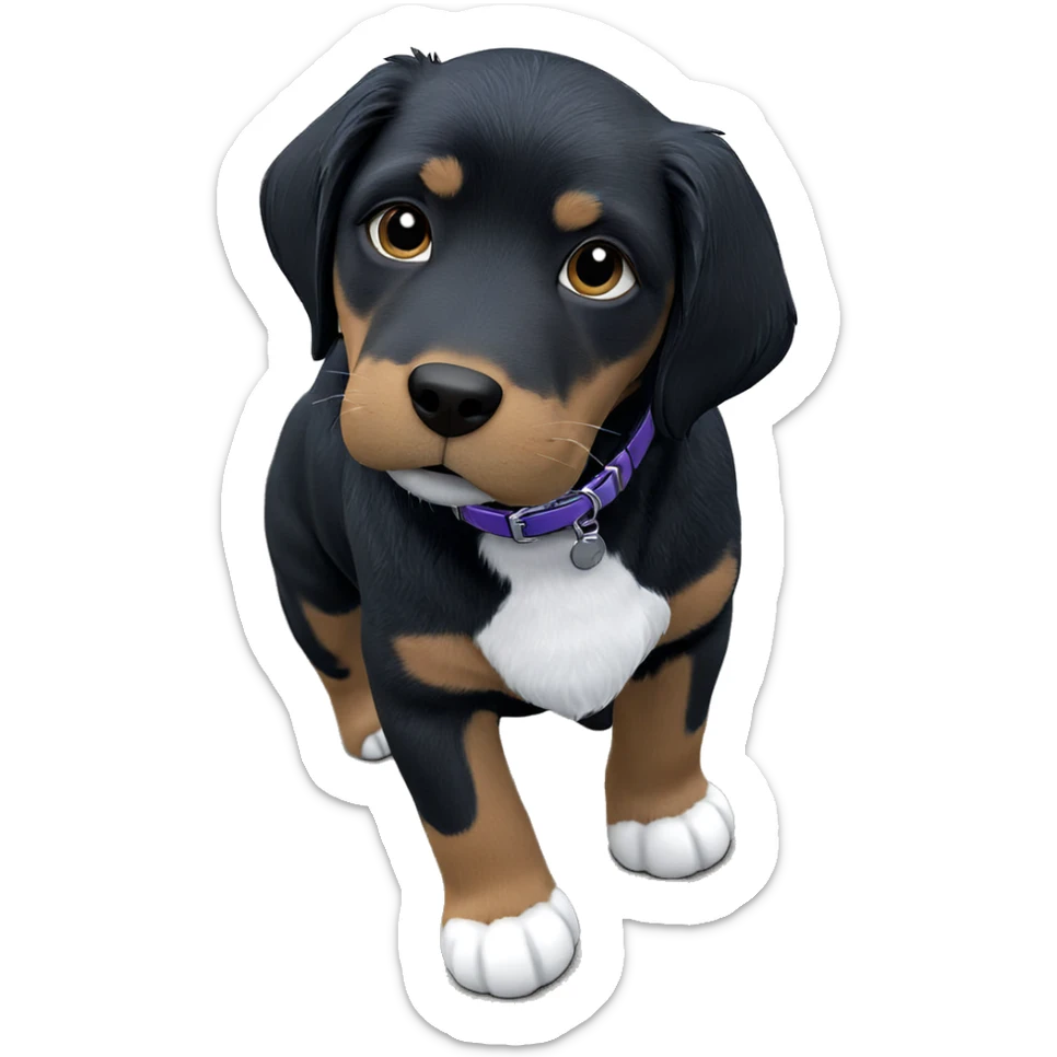 dog with collar outdoors sticker