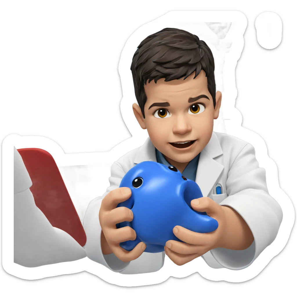 scientist in lab coat portrait sticker