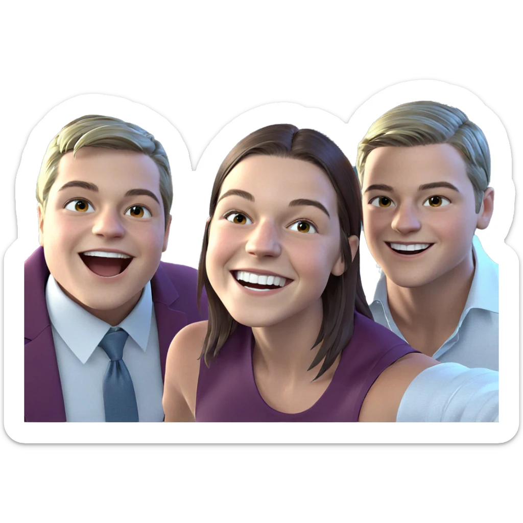 boys in stylish attire smiling sticker