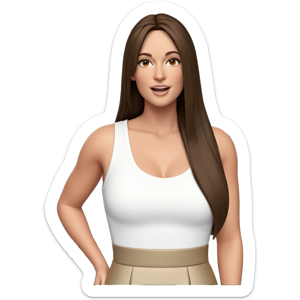confident girl with brown hair sticker