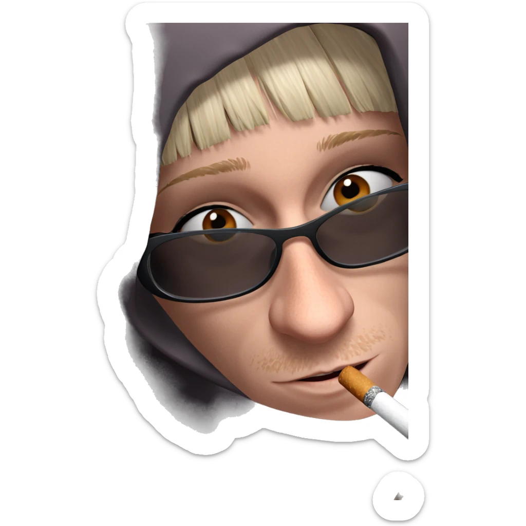 cool girl with cigarette sticker