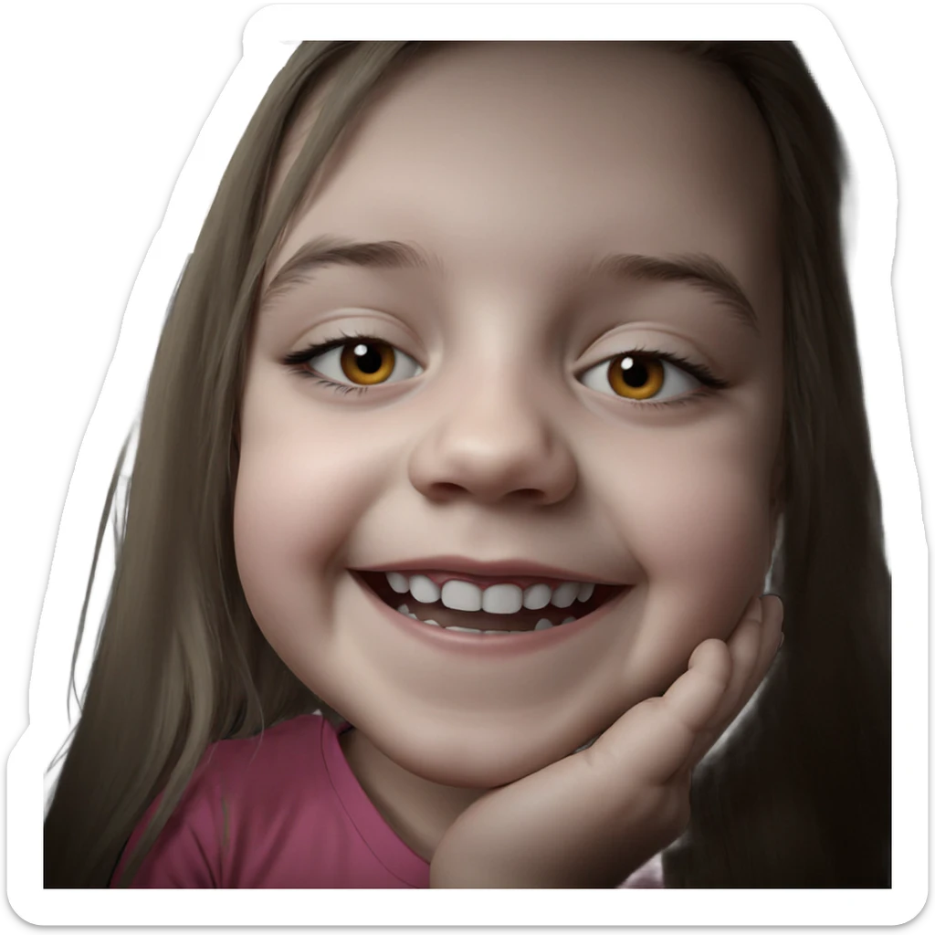 smiling girl in horror theme sticker