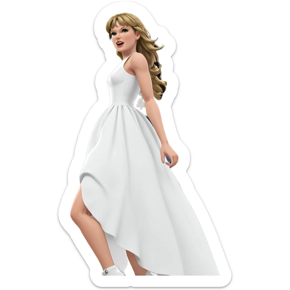 girl in white dress lighting sticker