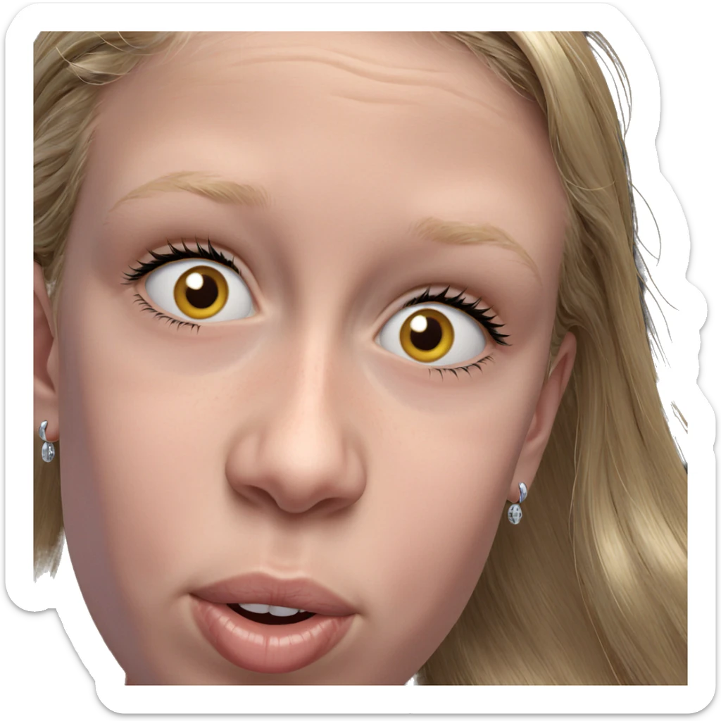 blonde girl with elegant earrings sticker