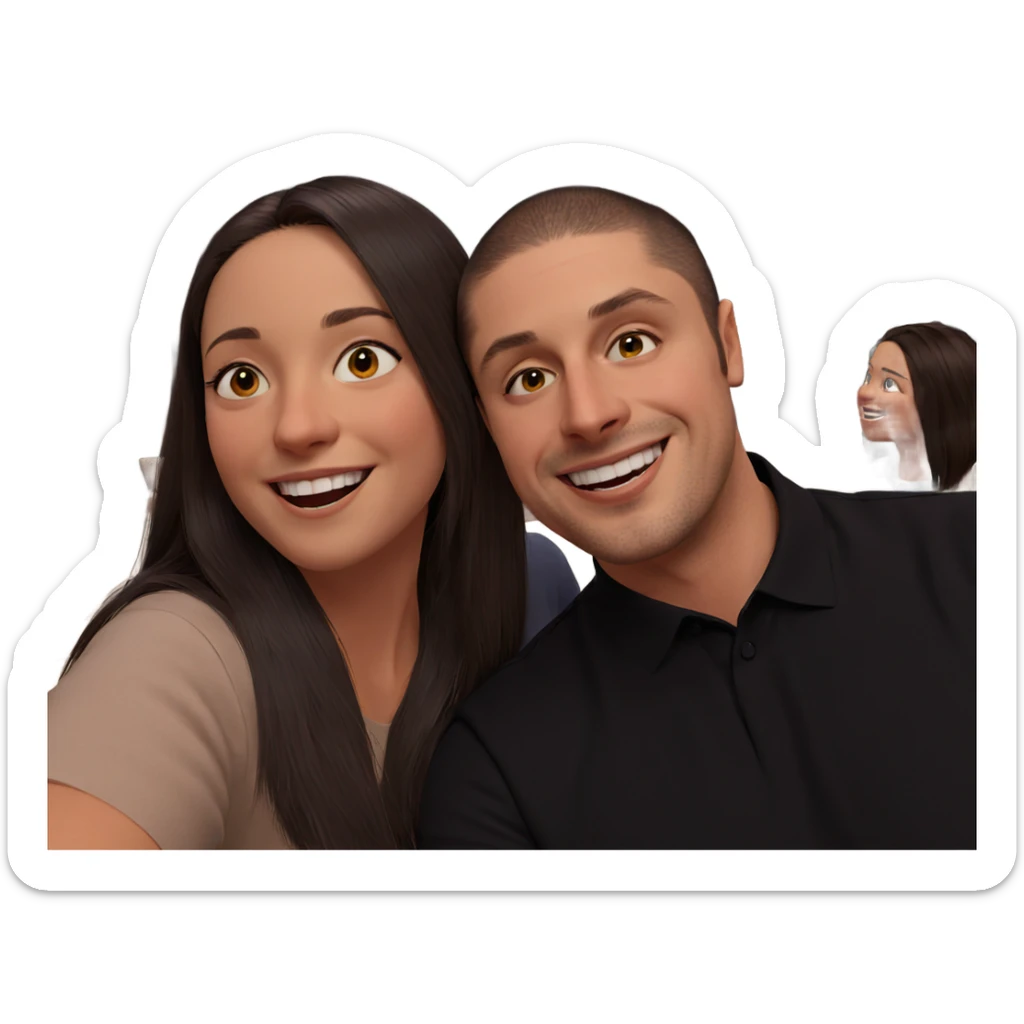 smiling group of friends indoors sticker