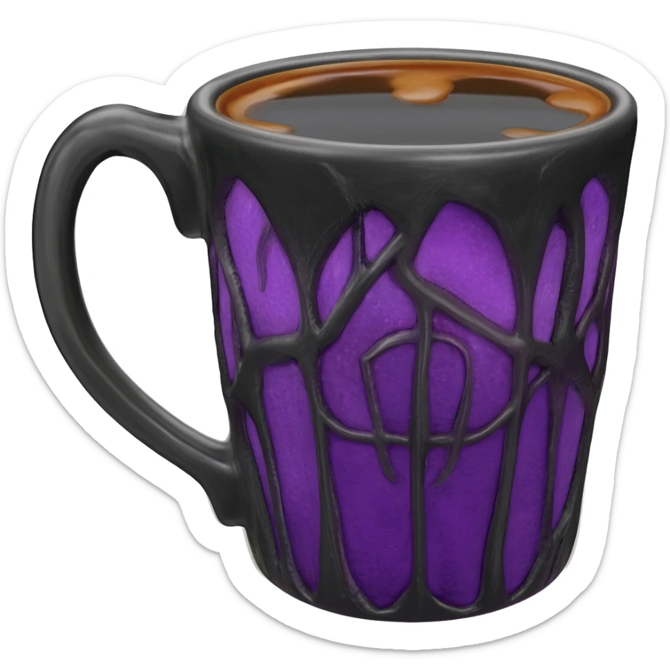 Hyperrealistic 3d rendering whimigoth coffee mug sticker