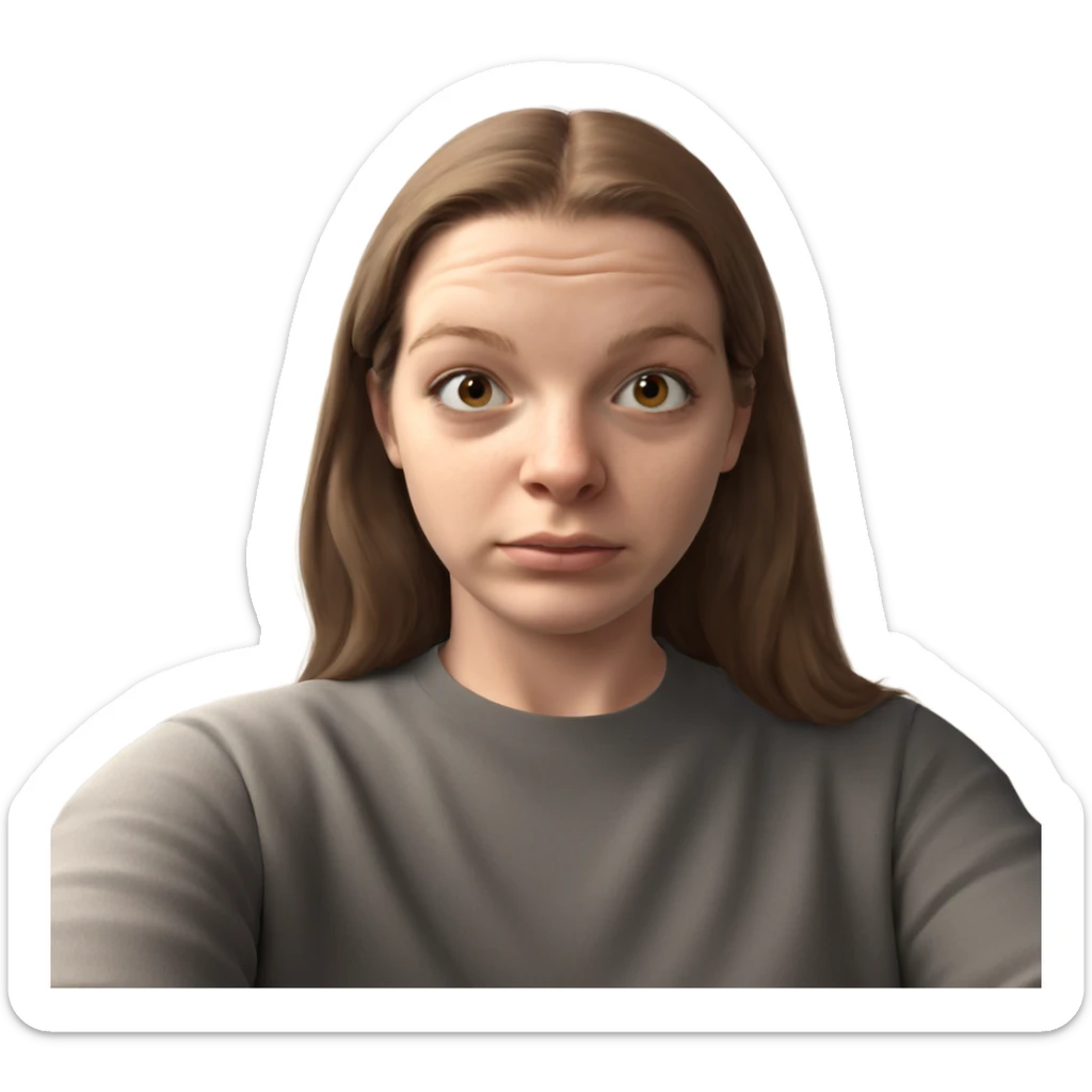 girl with brown hair scarf sticker