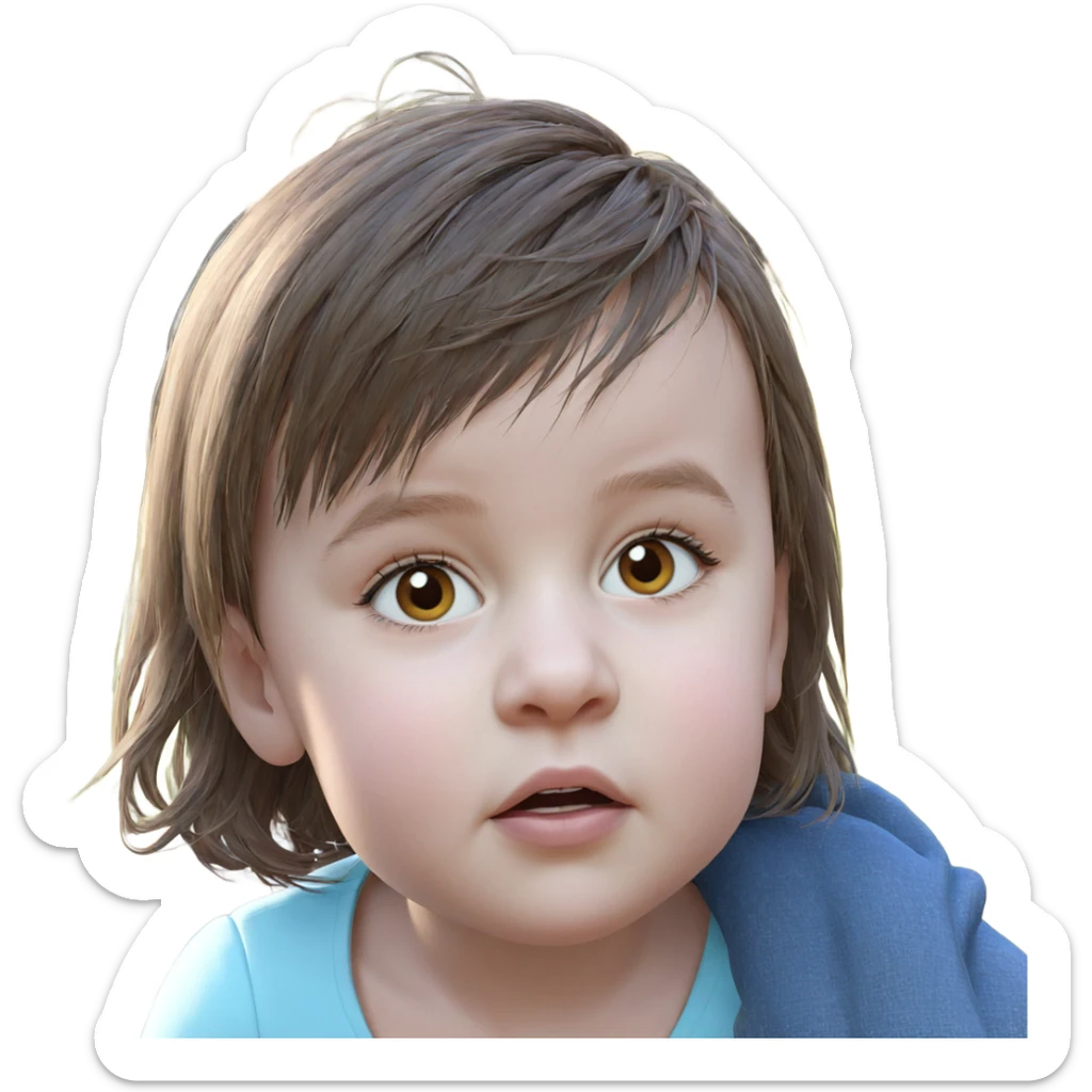 brown-haired girl in nature sticker