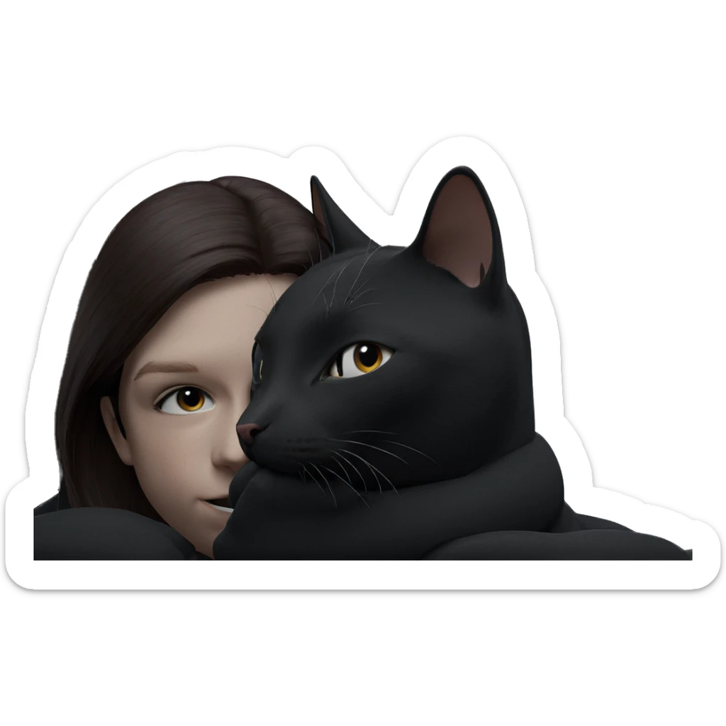 black cat on grey background sticker