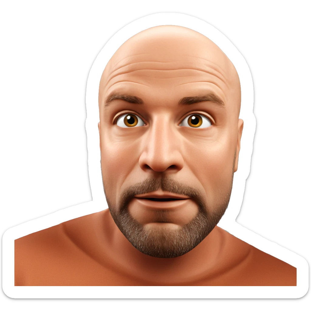 bald man with beard portrait sticker