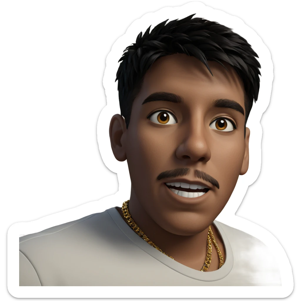 male portrait with necklace sticker