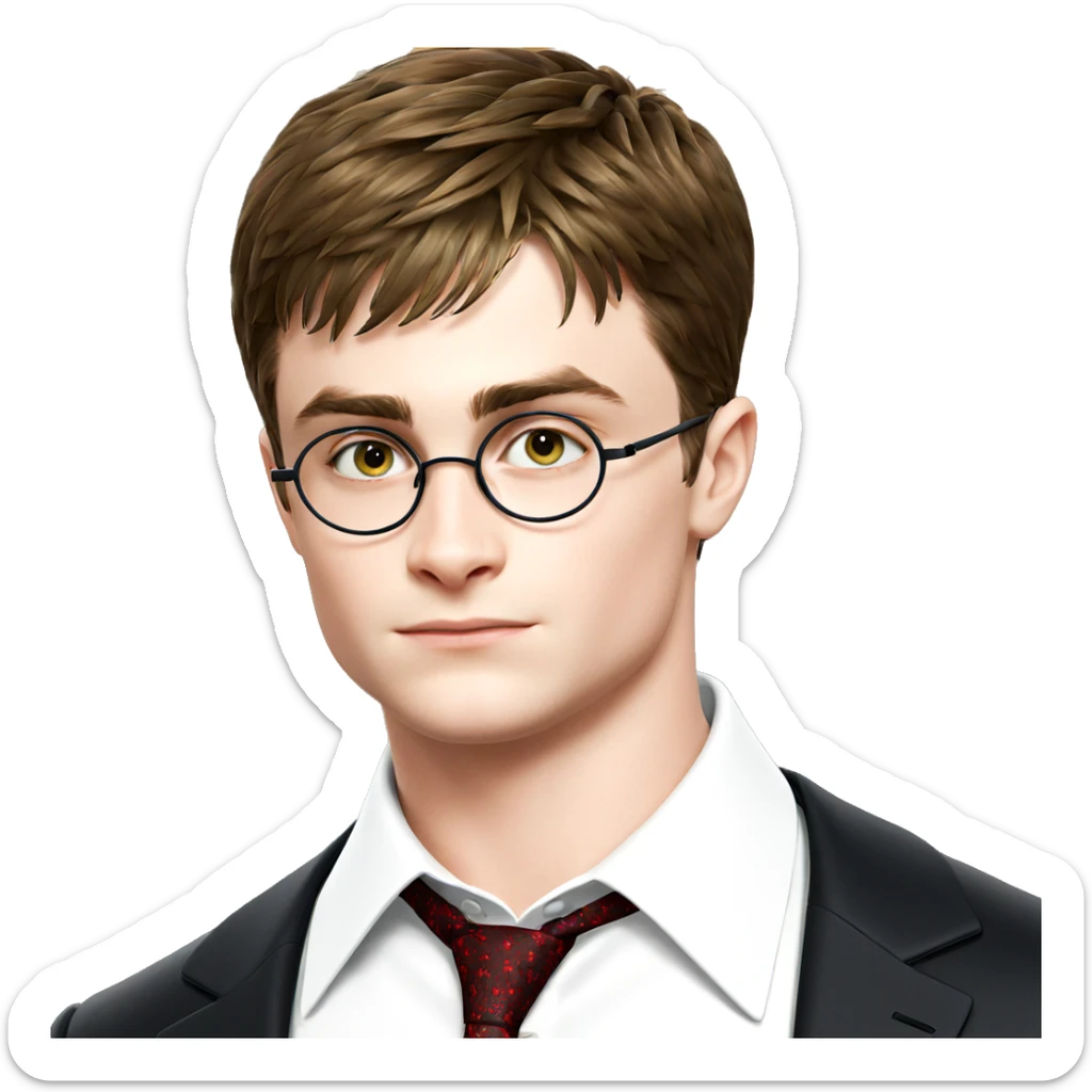 formal portrait of a boy sticker