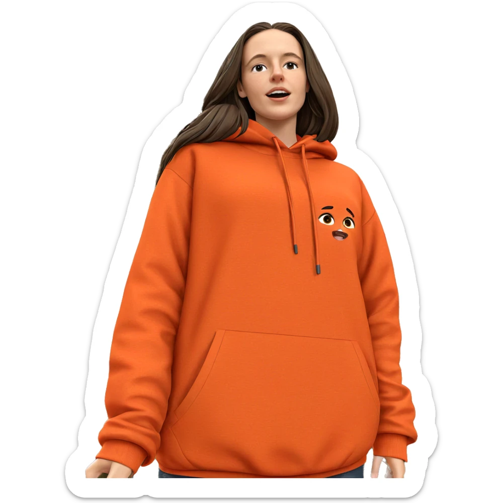 girl in hoodie outdoors sticker