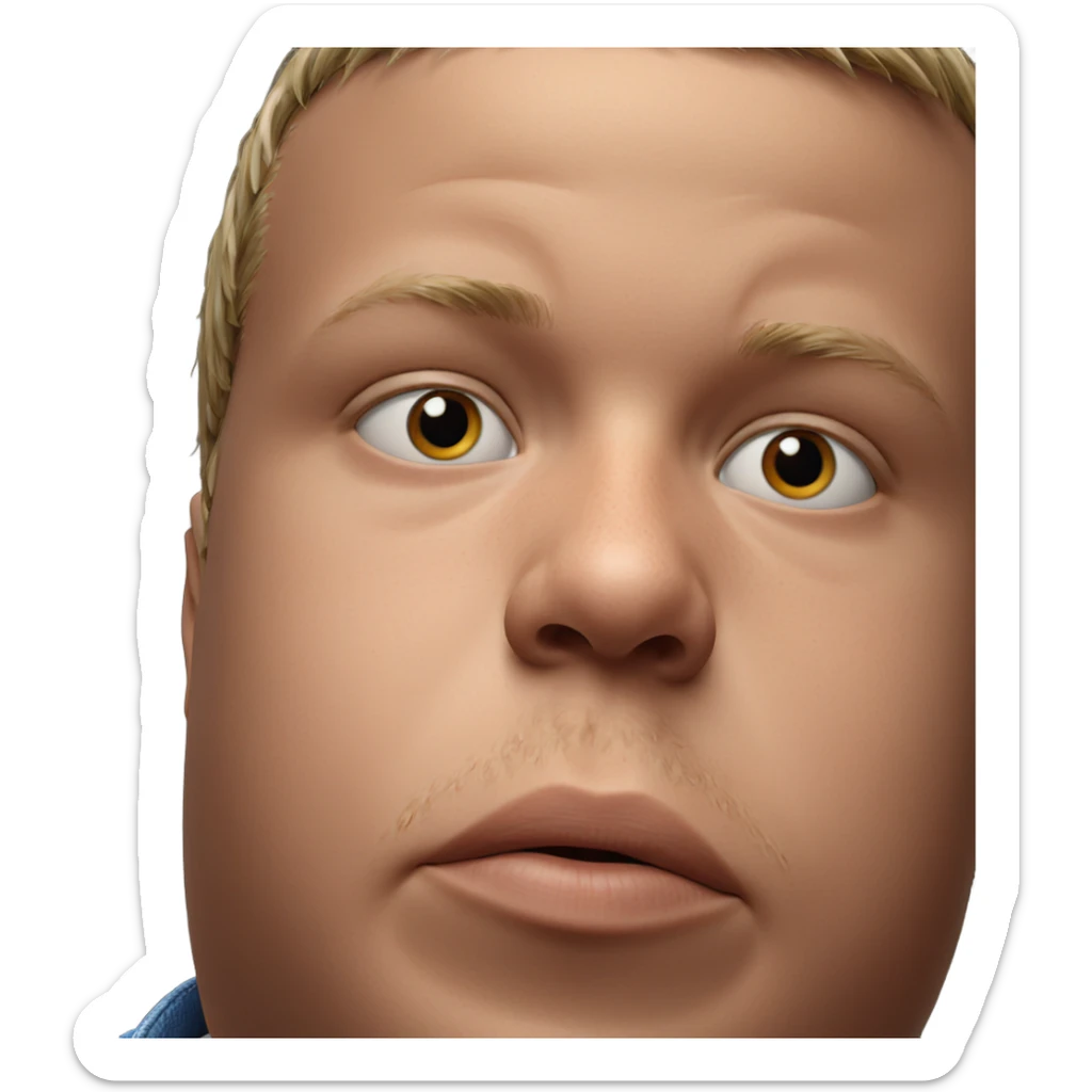 realistic portrait of a boy sticker