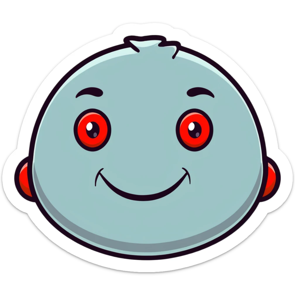 A goofy face with heavy droopy eyelids, red eyes, and a lazy smile - stoned high expression sticker