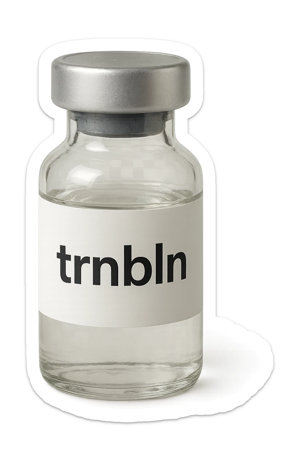 fiala medica realistica con la scritta "trnbln" sull'etichetta, FALLO MOLTO REALISTICO IN 3D sticker