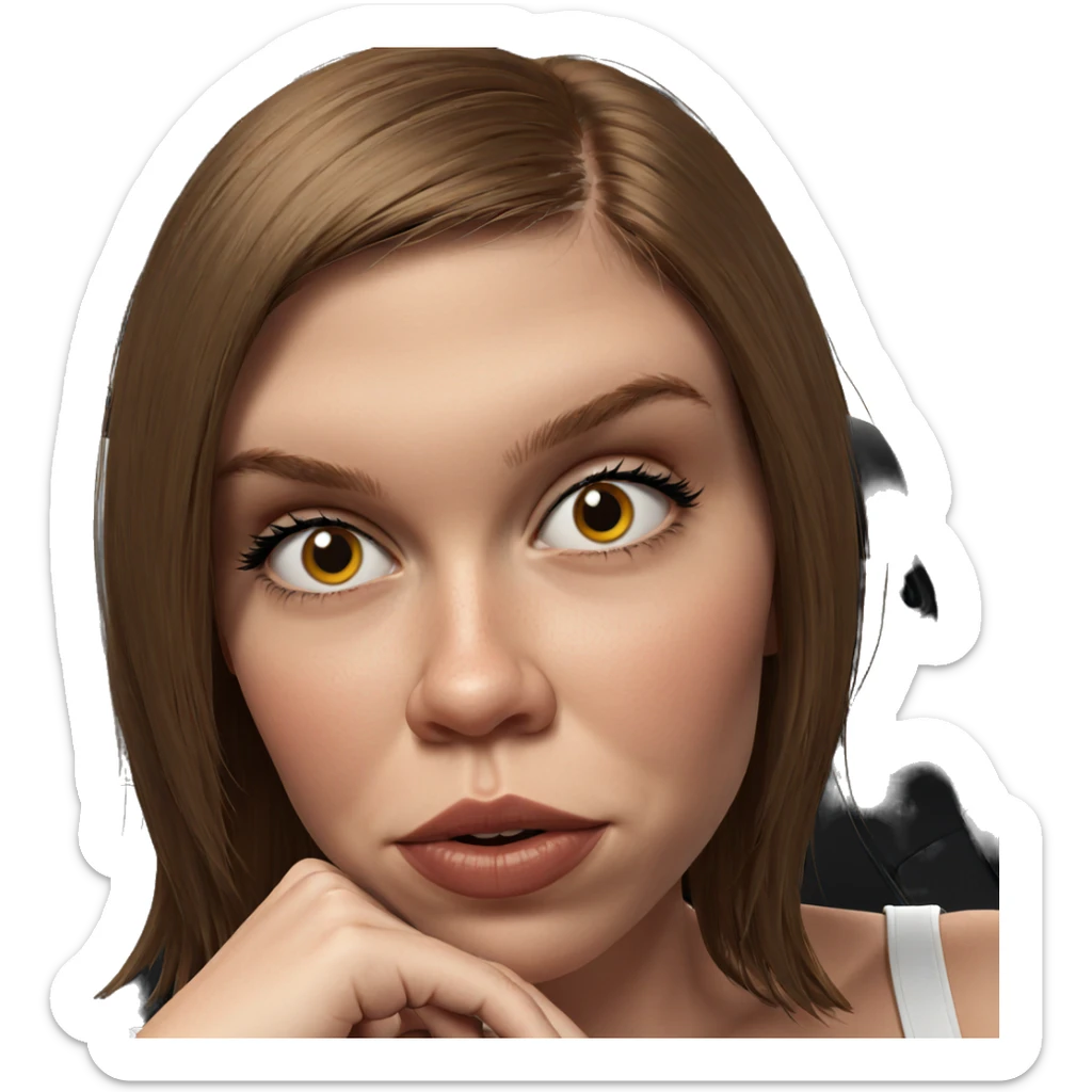 girl with car portrait sticker