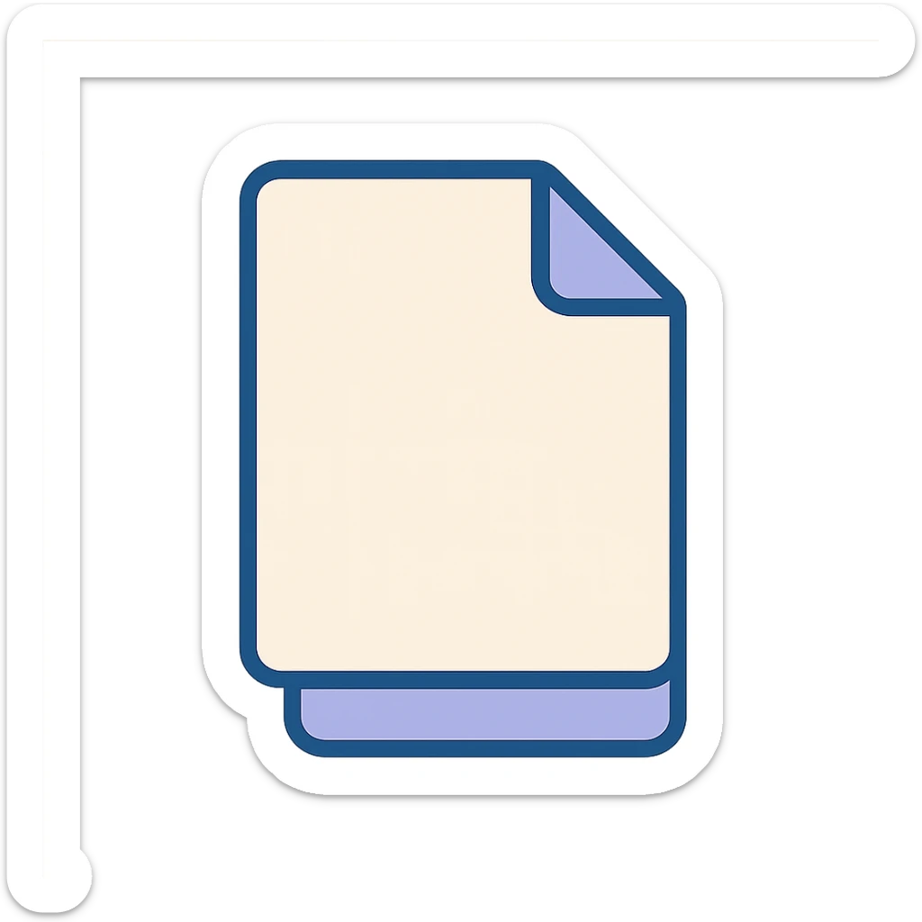 very simple flat color clip art of sheets of paper, minimal, no text sticker