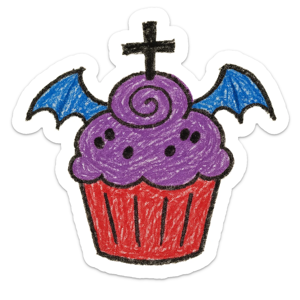 gothic cupcake sticker