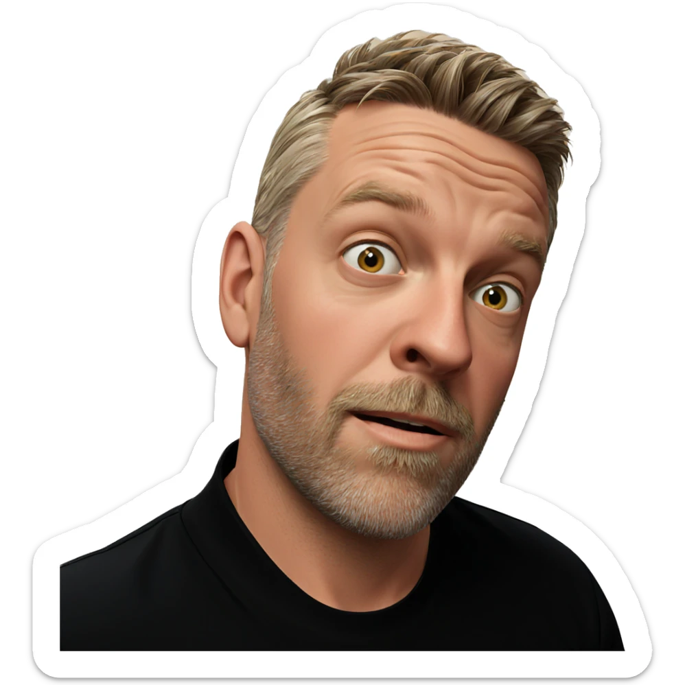 male portrait in black shirt sticker